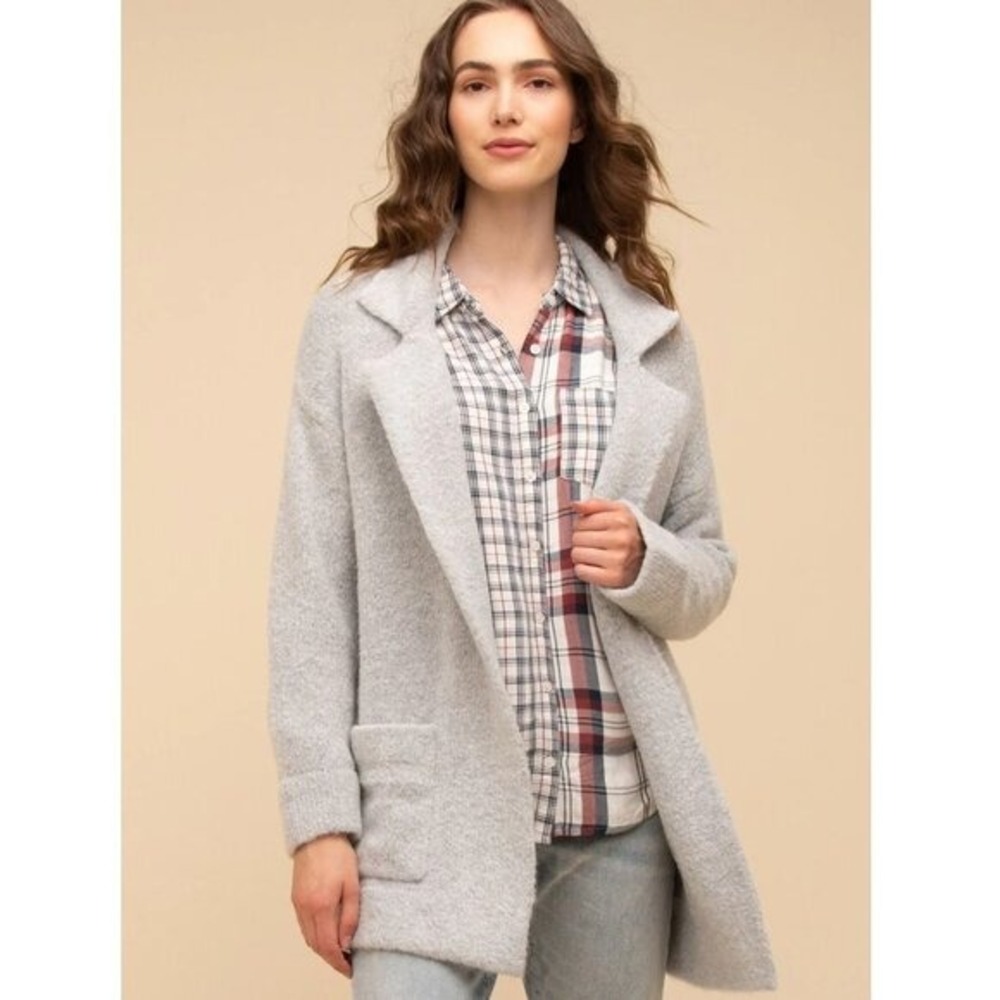 Nanette Lepore Wool Blend Single Breasted Snap Closure Coat Gray Women XS